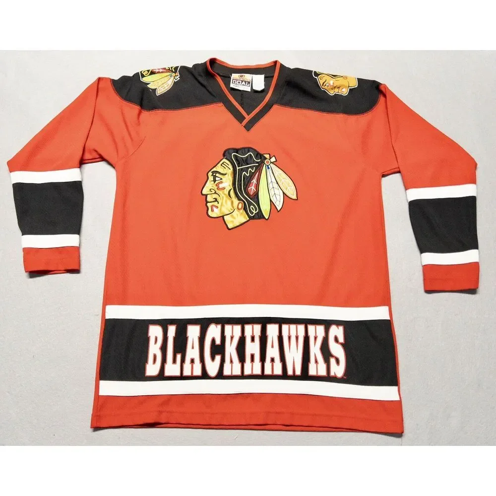 Vintage 90s Winning Goal Chicago‎ Blackhawks Jersey Youth XL (18)